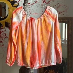 Calvin Klein Multicolor Blouse with Orange and Pink XS